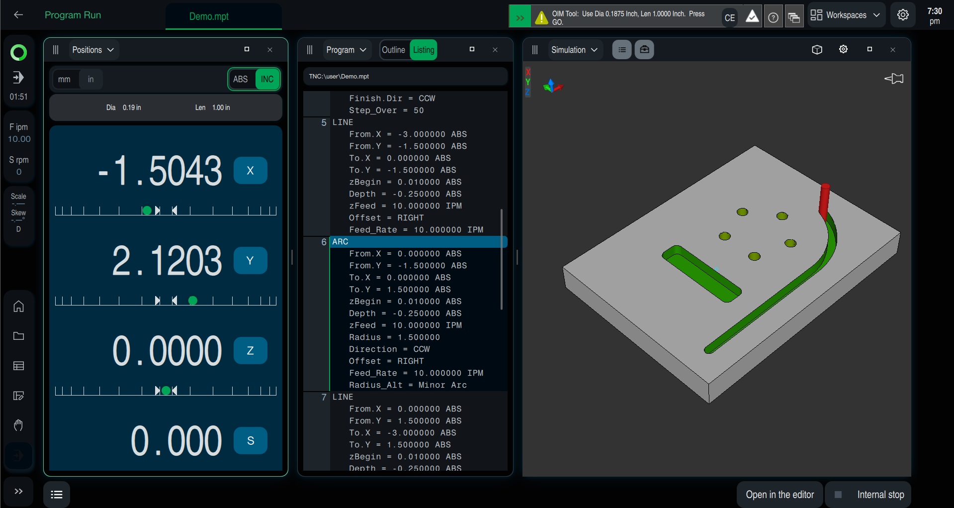 MILLPWR CT Program Run Dark Mode